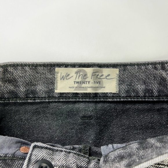 We The Free People Womens Button Up Wrap Skirt Sulphor Black Denim Mini 25 New - Picture 9 of 12